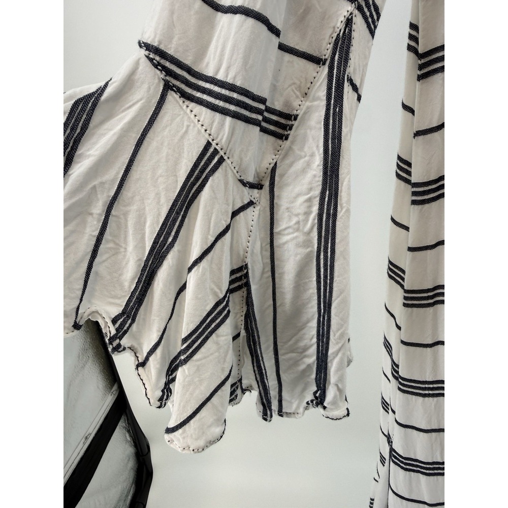 Max Studio London womens S striped tiered dress boho coastal flowy bell sleeve - Picture 7 of 10